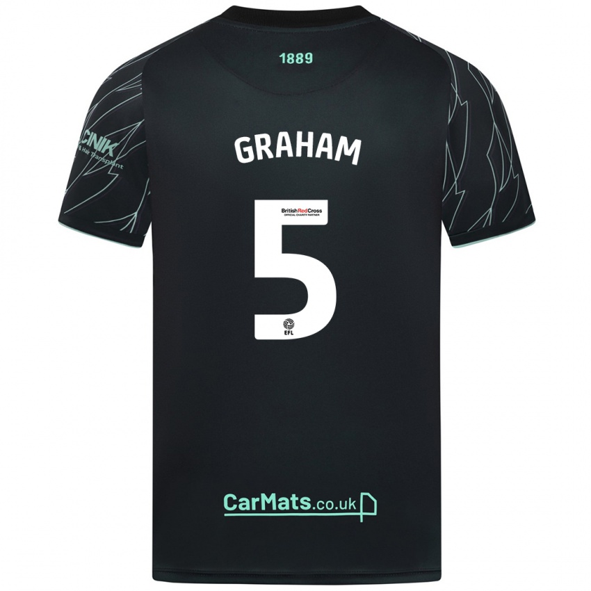 Niño Camiseta Molly Graham #5 Negro Verde 2ª Equipación 2024/25 La Camisa Chile