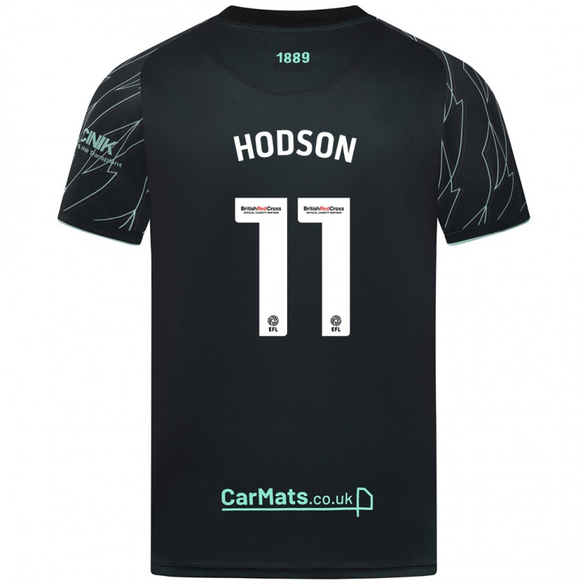 Niño Camiseta Ashley Hodson #11 Negro Verde 2ª Equipación 2024/25 La Camisa Chile