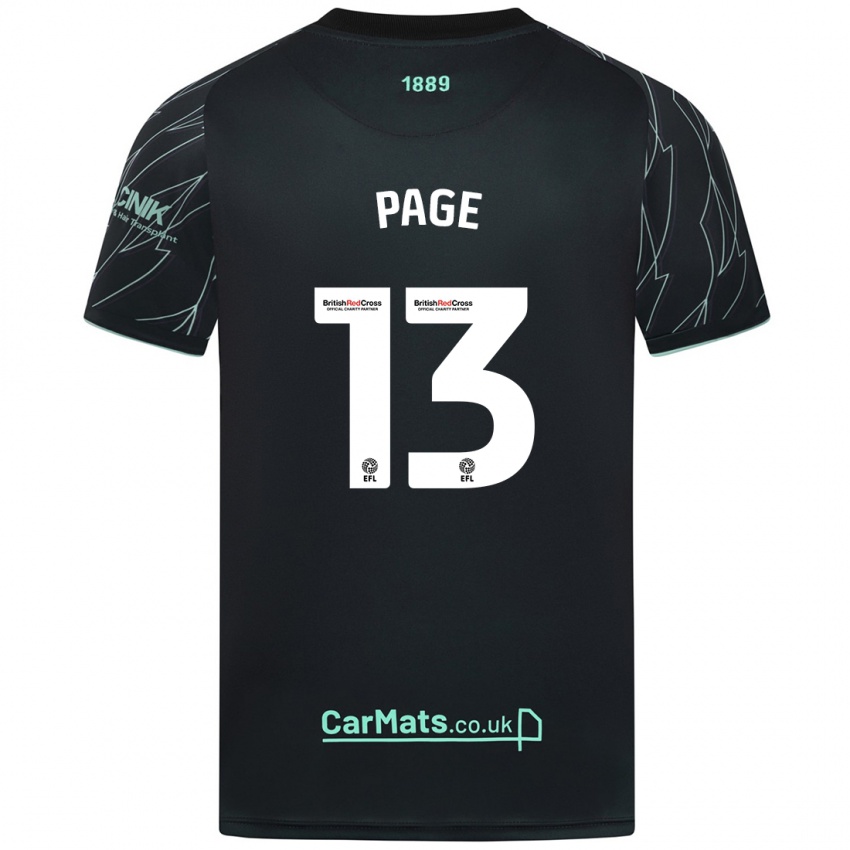 Niño Camiseta Olivia Page #13 Negro Verde 2ª Equipación 2024/25 La Camisa Chile