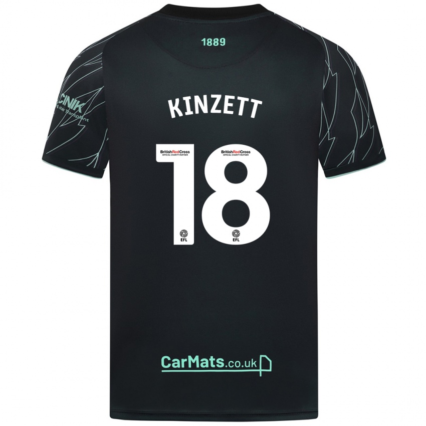 Niño Camiseta Ella Kinzett #18 Negro Verde 2ª Equipación 2024/25 La Camisa Chile