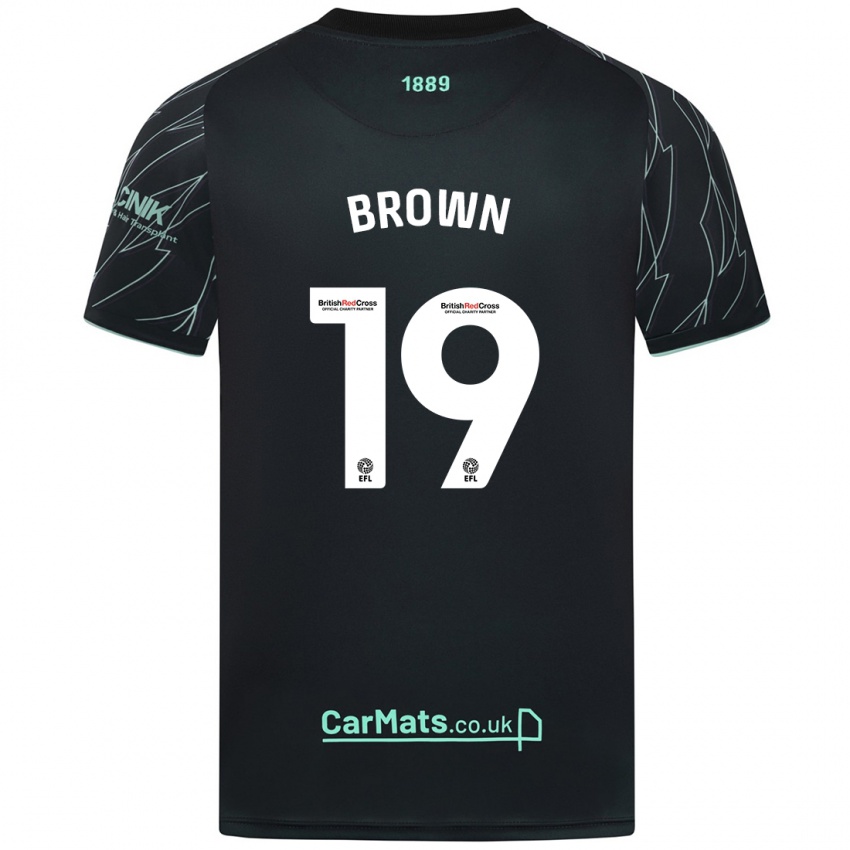 Niño Camiseta Alanta Brown #19 Negro Verde 2ª Equipación 2024/25 La Camisa Chile