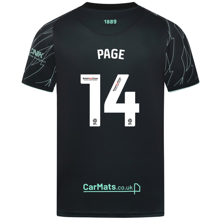 Niño Camiseta Olivia Jane Page #14 Negro Verde 2ª Equipación 2024/25 La Camisa Chile