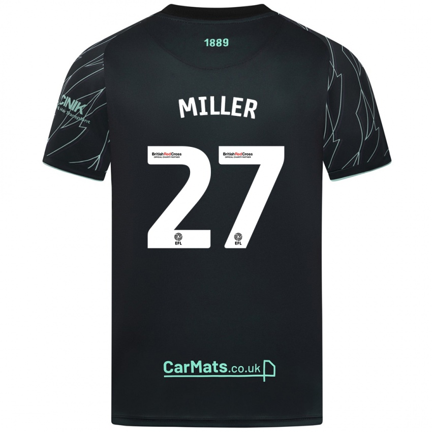 Niño Camiseta Lara Miller #27 Negro Verde 2ª Equipación 2024/25 La Camisa Chile