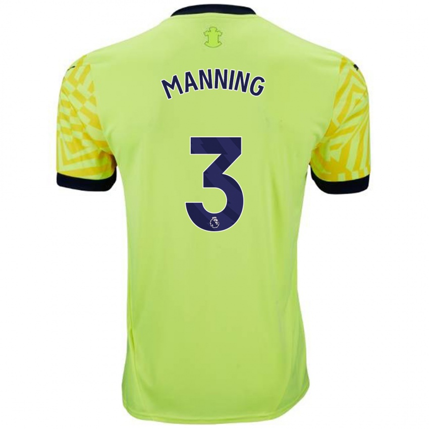 Niño Camiseta Ryan Manning #3 Amarillo 2ª Equipación 2024/25 La Camisa Chile