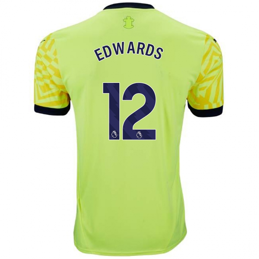 Niño Camiseta Ronnie Edwards #12 Amarillo 2ª Equipación 2024/25 La Camisa Chile