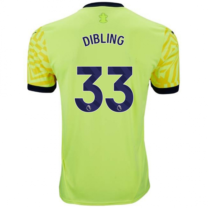 Niño Camiseta Tyler Dibling #33 Amarillo 2ª Equipación 2024/25 La Camisa Chile