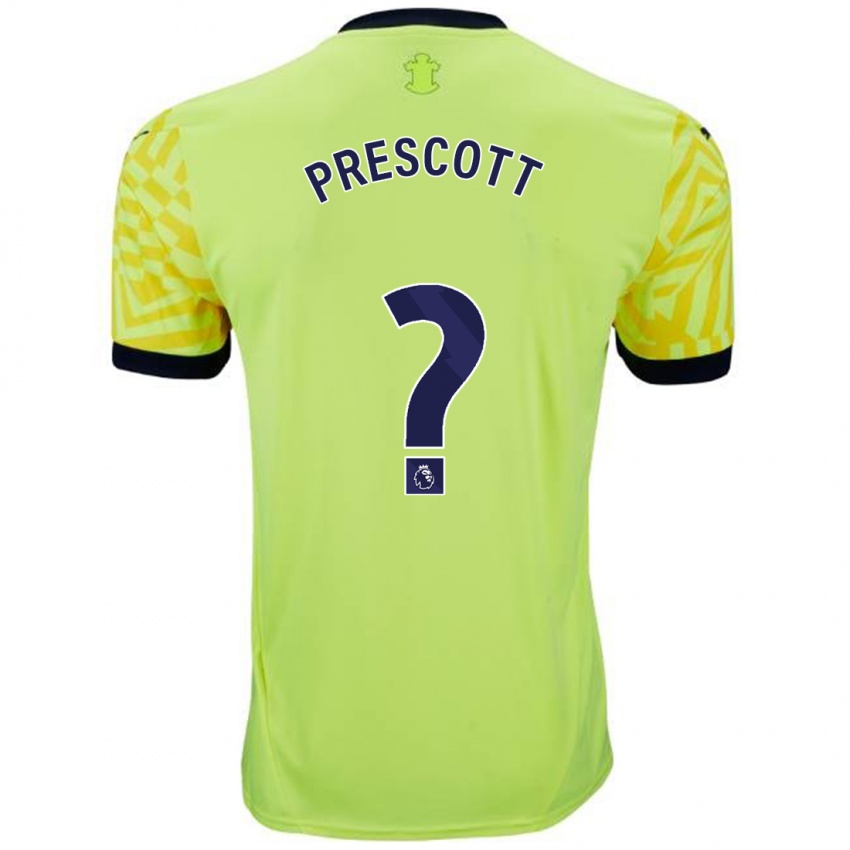 Niño Camiseta Alfie Prescott #0 Amarillo 2ª Equipación 2024/25 La Camisa Chile