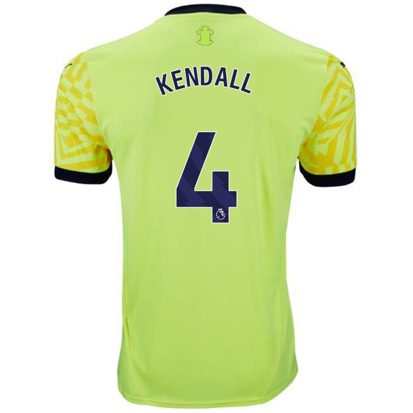 Niño Camiseta Lucia Kendall #4 Amarillo 2ª Equipación 2024/25 La Camisa Chile