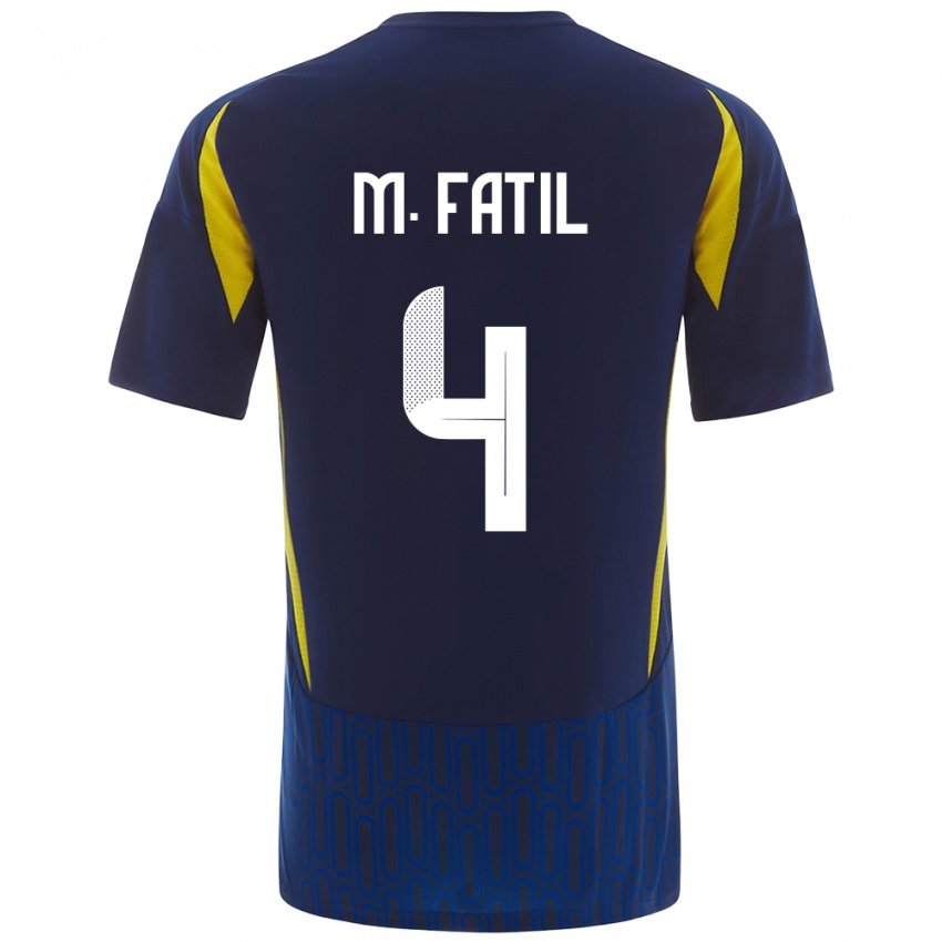 Niño Camiseta Mohammed Al-Fatil #4 Azul Amarillo 2ª Equipación 2024/25 La Camisa Chile