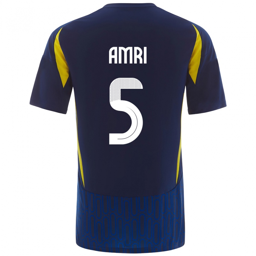 Niño Camiseta Abdulelah Al-Amri #5 Azul Amarillo 2ª Equipación 2024/25 La Camisa Chile