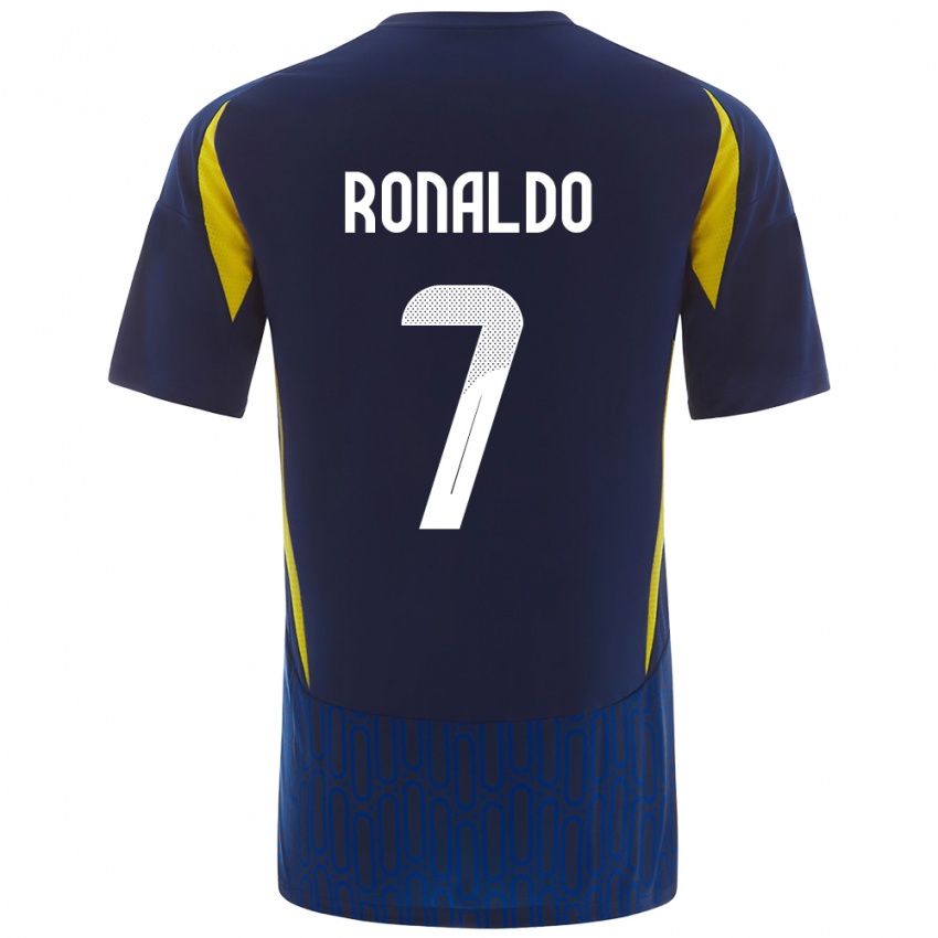 Niño Camiseta Cristiano Ronaldo #7 Azul Amarillo 2ª Equipación 2024/25 La Camisa Chile