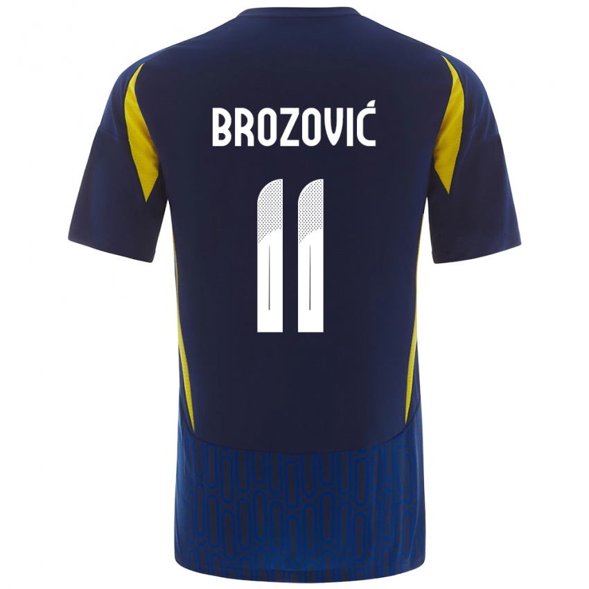 Niño Camiseta Marcelo Brozovic #11 Azul Amarillo 2ª Equipación 2024/25 La Camisa Chile