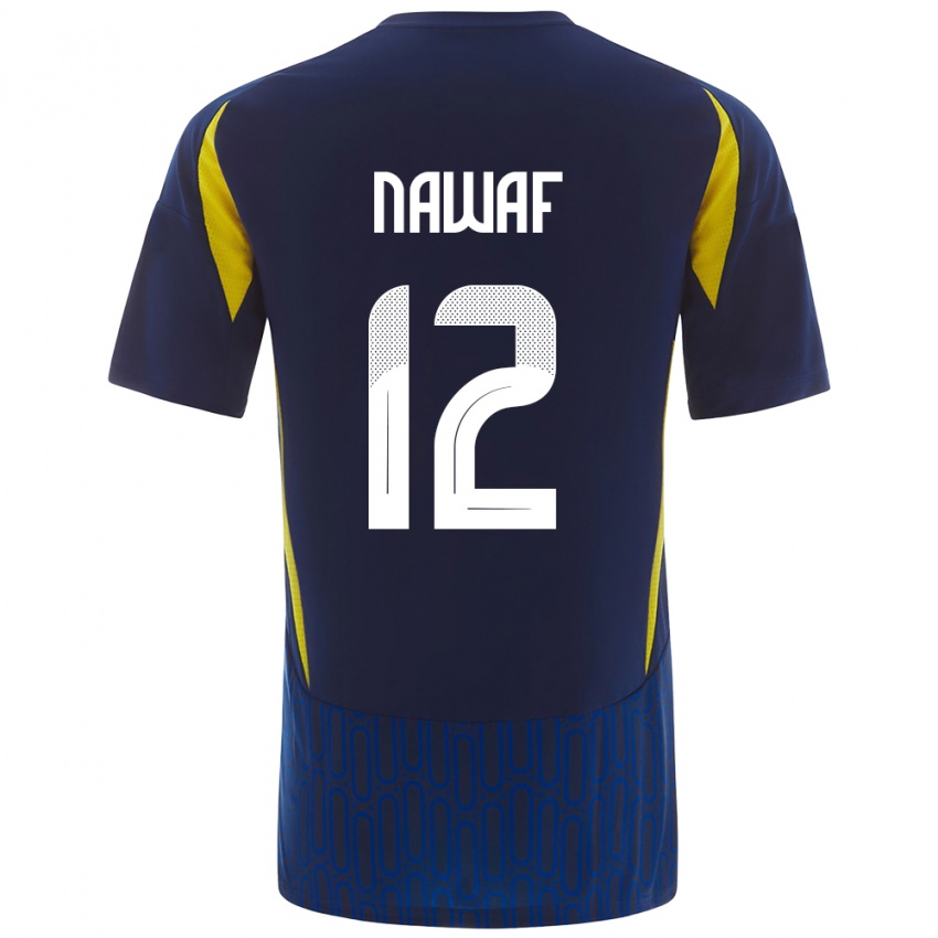 Niño Camiseta Nawaf Al-Boushal #12 Azul Amarillo 2ª Equipación 2024/25 La Camisa Chile