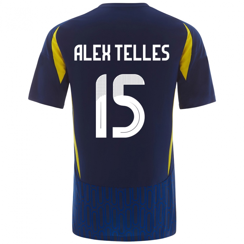 Niño Camiseta Alex Telles #15 Azul Amarillo 2ª Equipación 2024/25 La Camisa Chile