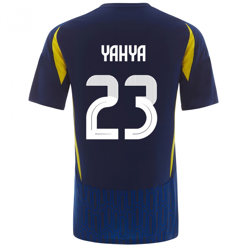 Niño Camiseta Ayman Yahya #23 Azul Amarillo 2ª Equipación 2024/25 La Camisa Chile