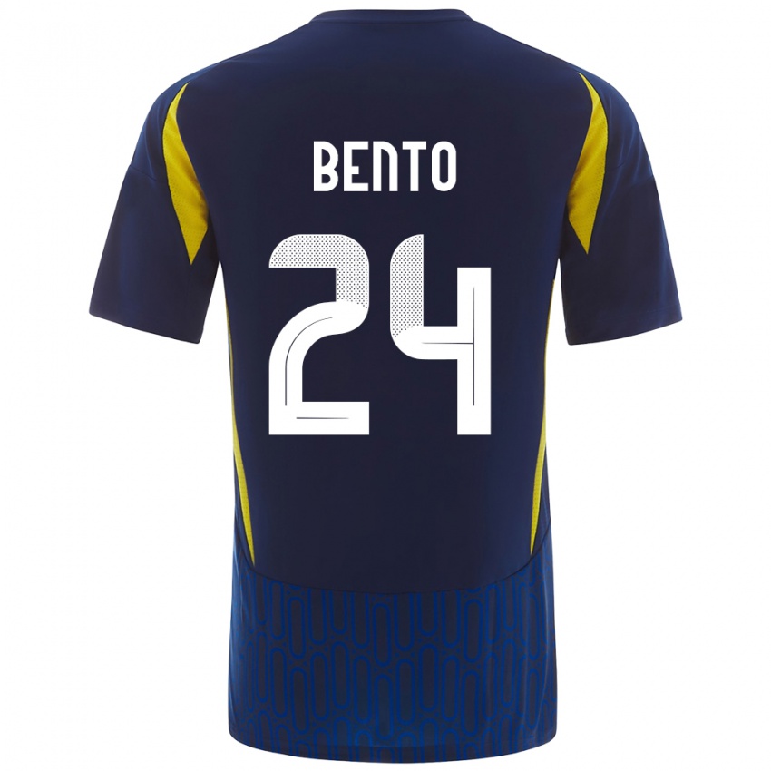 Niño Camiseta Bento #24 Azul Amarillo 2ª Equipación 2024/25 La Camisa Chile