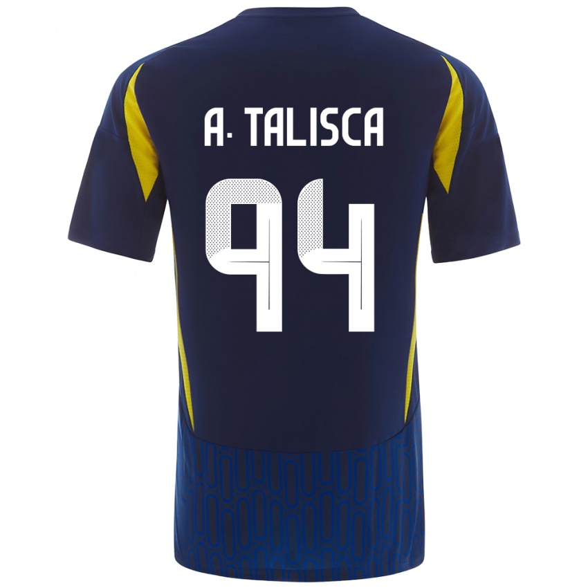 Niño Camiseta Talisca #94 Azul Amarillo 2ª Equipación 2024/25 La Camisa Chile