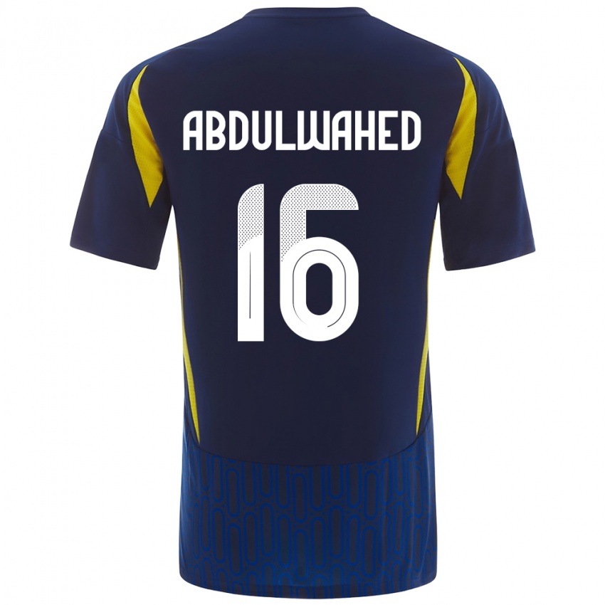 Niño Camiseta Ghader Abdulwahed #16 Azul Amarillo 2ª Equipación 2024/25 La Camisa Chile