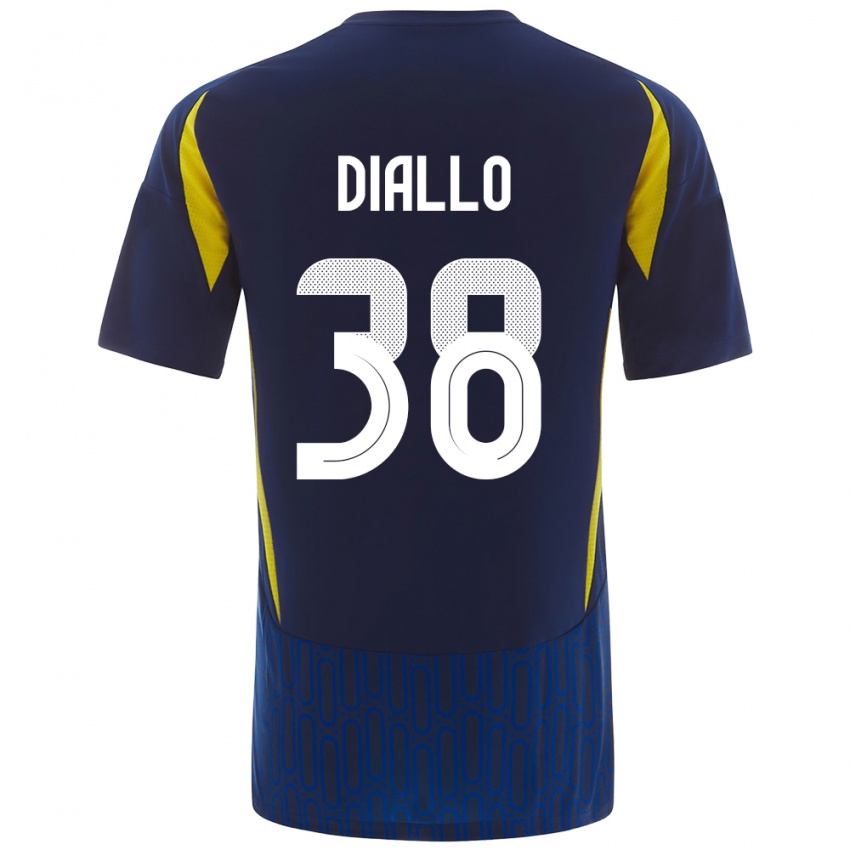 Niño Camiseta Aminata Diallo #38 Azul Amarillo 2ª Equipación 2024/25 La Camisa Chile