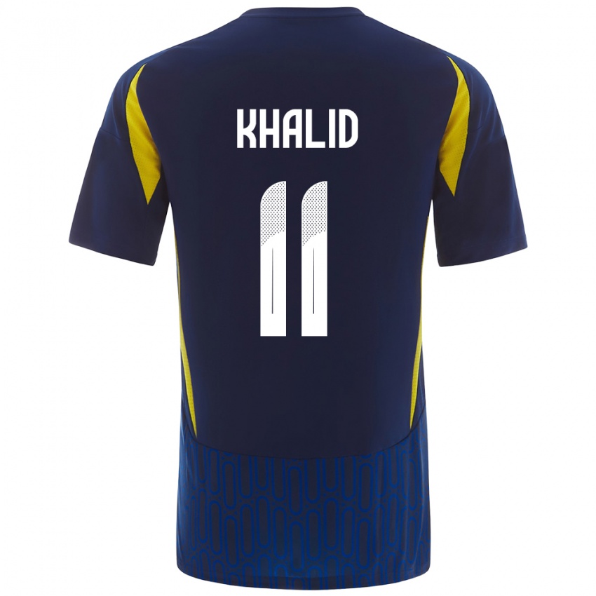 Niño Camiseta Khalid Al-Ghannam #11 Azul Amarillo 2ª Equipación 2024/25 La Camisa Chile