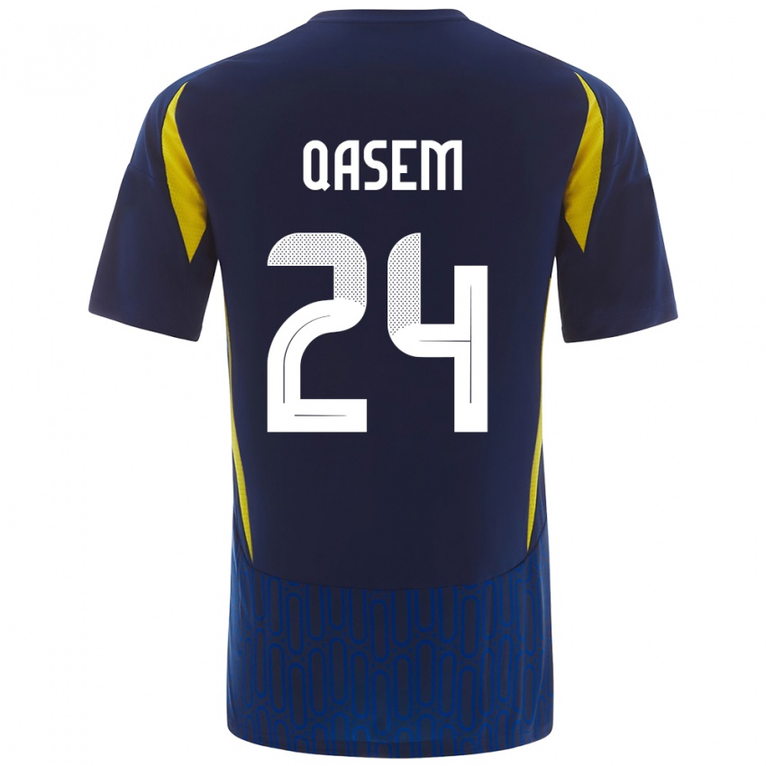 Niño Camiseta Mohammed Qasem #24 Azul Amarillo 2ª Equipación 2024/25 La Camisa Chile