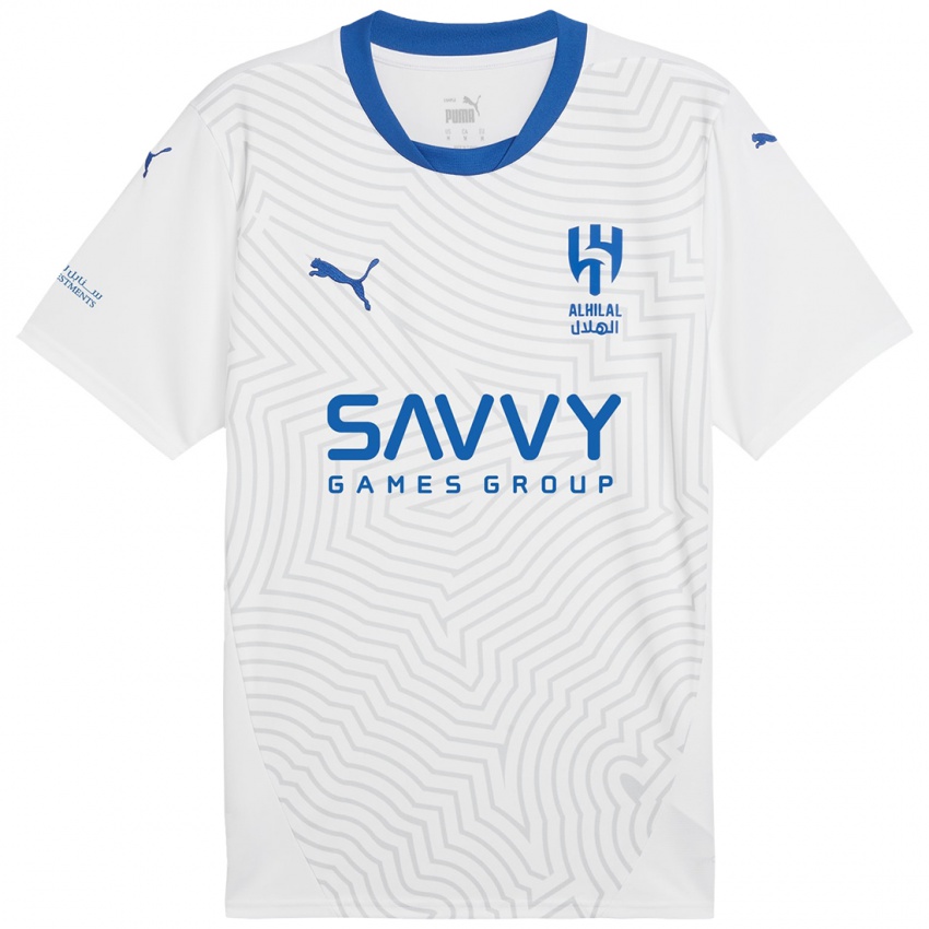 Niño Camiseta Salman Al-Faraj #7 Blanco Azul 2ª Equipación 2024/25 La Camisa Chile