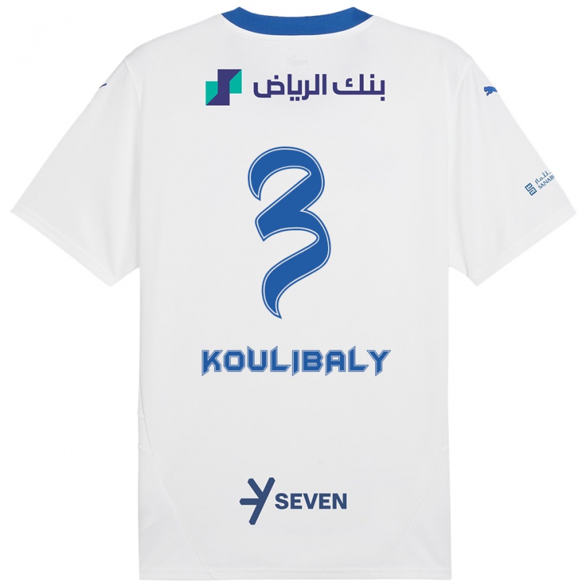 Niño Camiseta Kalidou Koulibaly #3 Blanco Azul 2ª Equipación 2024/25 La Camisa Chile