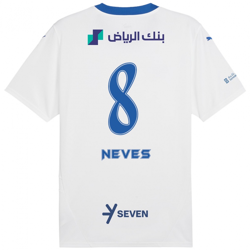 Niño Camiseta Rúben Neves #8 Blanco Azul 2ª Equipación 2024/25 La Camisa Chile