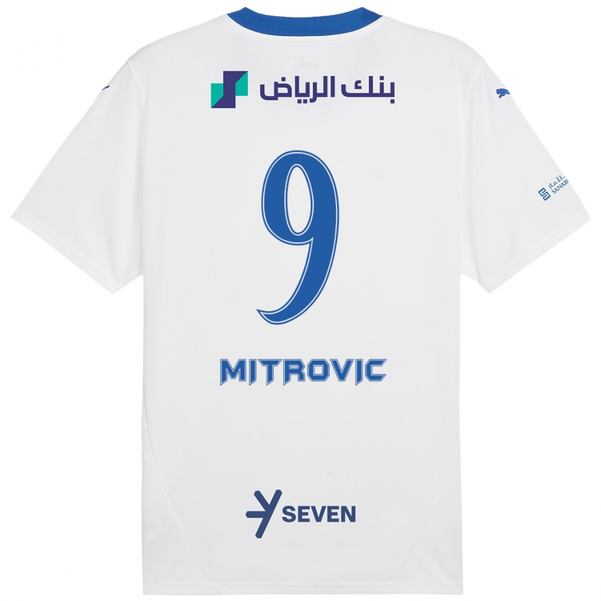 Niño Camiseta Aleksandar Mitrovic #9 Blanco Azul 2ª Equipación 2024/25 La Camisa Chile