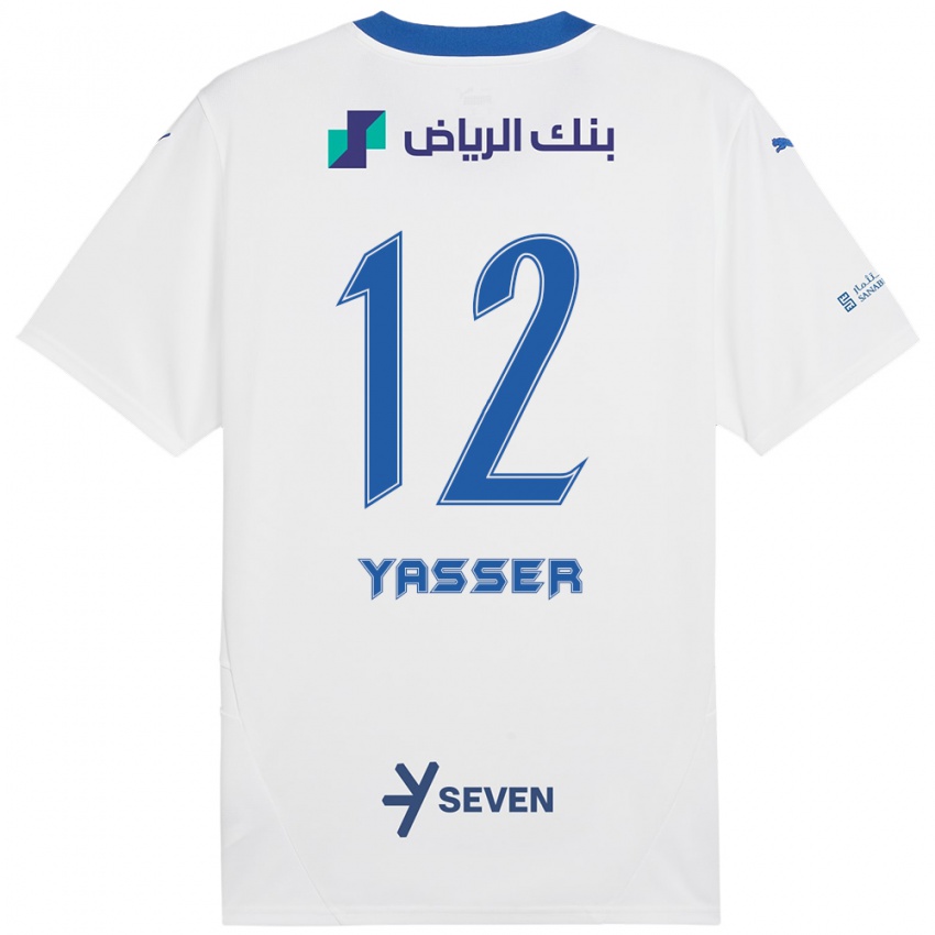 Niño Camiseta Yasser Al-Shahrani #12 Blanco Azul 2ª Equipación 2024/25 La Camisa Chile