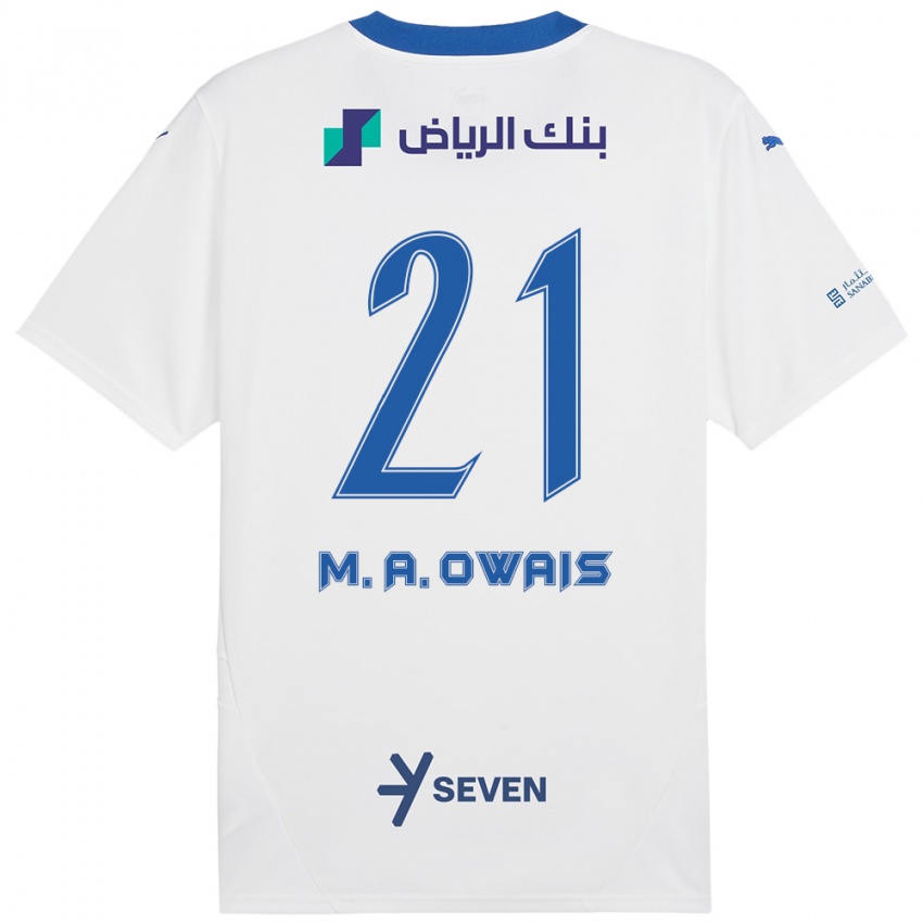 Niño Camiseta Mohammed Al-Owais #21 Blanco Azul 2ª Equipación 2024/25 La Camisa Chile