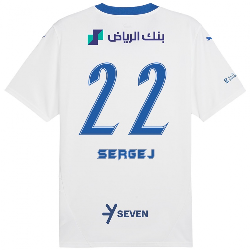 Niño Camiseta Sergej Milinkovic-Savic #22 Blanco Azul 2ª Equipación 2024/25 La Camisa Chile