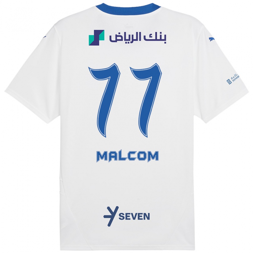 Niño Camiseta Malcom #77 Blanco Azul 2ª Equipación 2024/25 La Camisa Chile