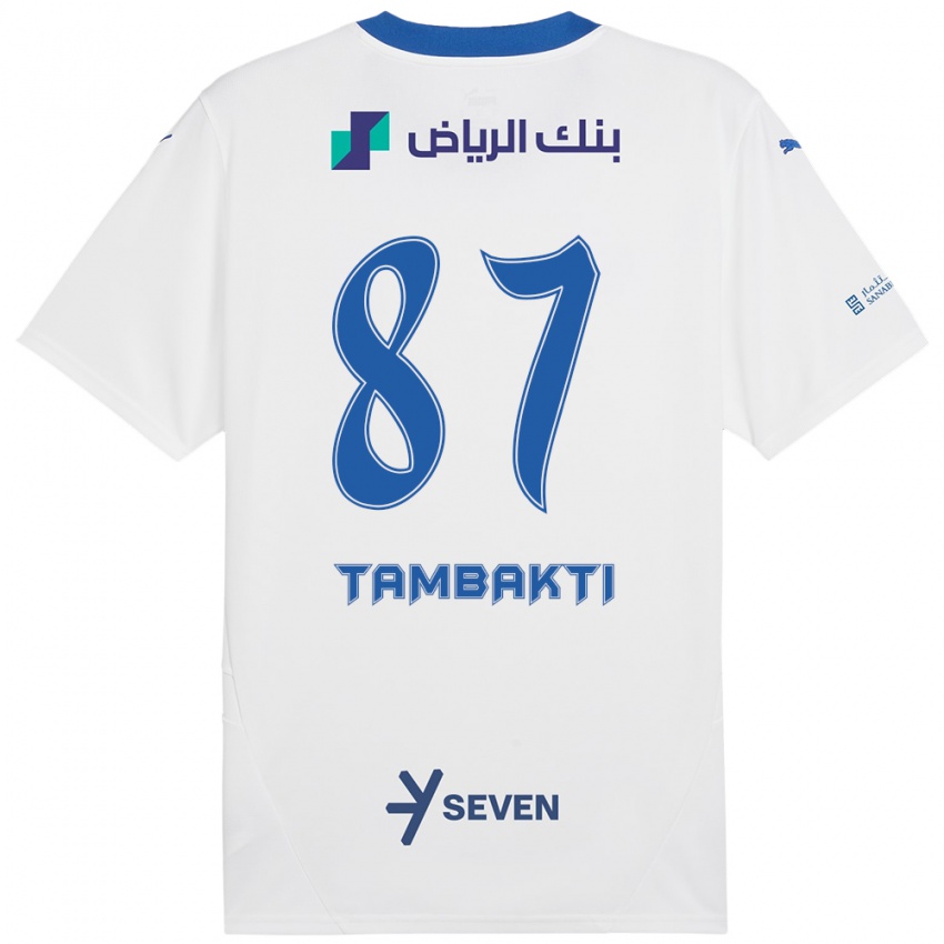 Niño Camiseta Hassan Tambakti #87 Blanco Azul 2ª Equipación 2024/25 La Camisa Chile