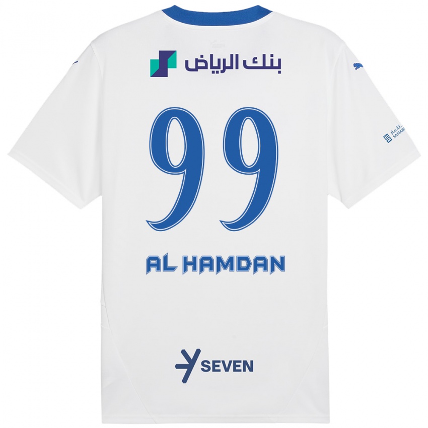 Niño Camiseta Abdullah Al-Hamdan #99 Blanco Azul 2ª Equipación 2024/25 La Camisa Chile