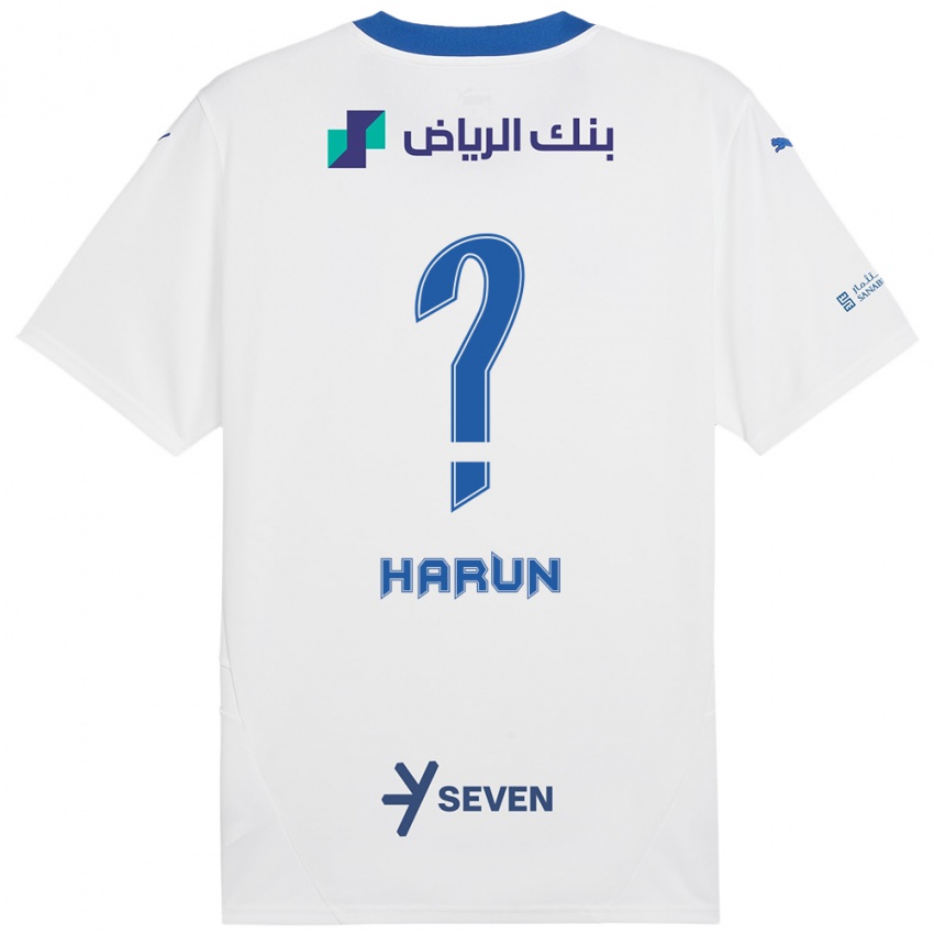 Niño Camiseta Saud Harun #0 Blanco Azul 2ª Equipación 2024/25 La Camisa Chile