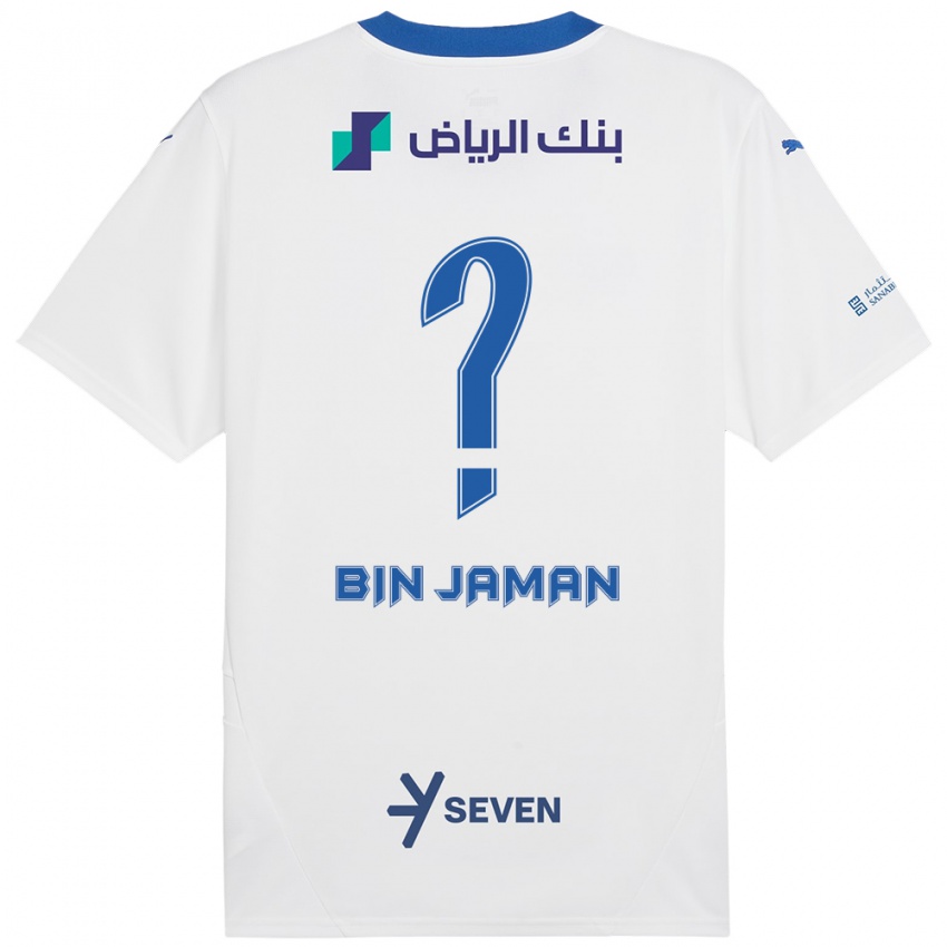 Niño Camiseta Rakan Bin Jaman #0 Blanco Azul 2ª Equipación 2024/25 La Camisa Chile