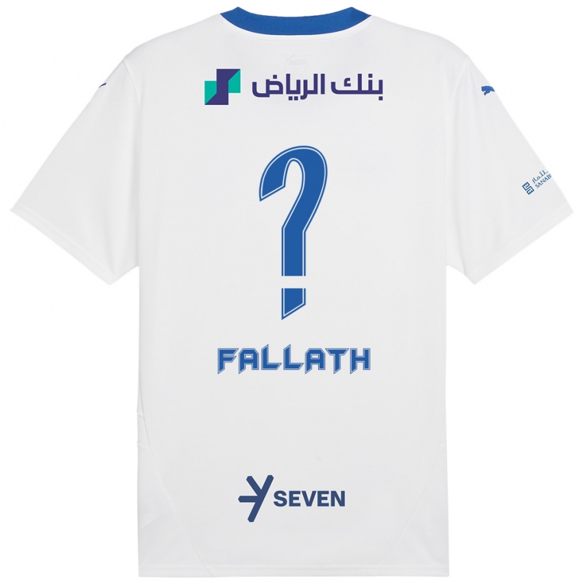 Niño Camiseta Fahad Fallath #0 Blanco Azul 2ª Equipación 2024/25 La Camisa Chile