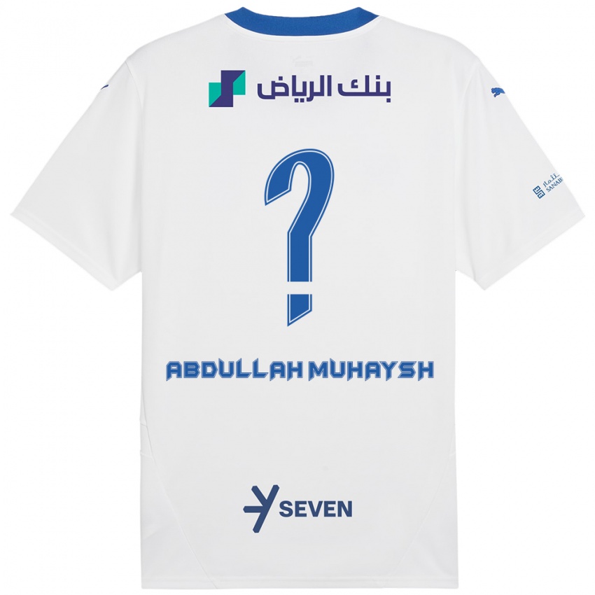 Niño Camiseta Mohammed Abdullah Muhaysh #0 Blanco Azul 2ª Equipación 2024/25 La Camisa Chile