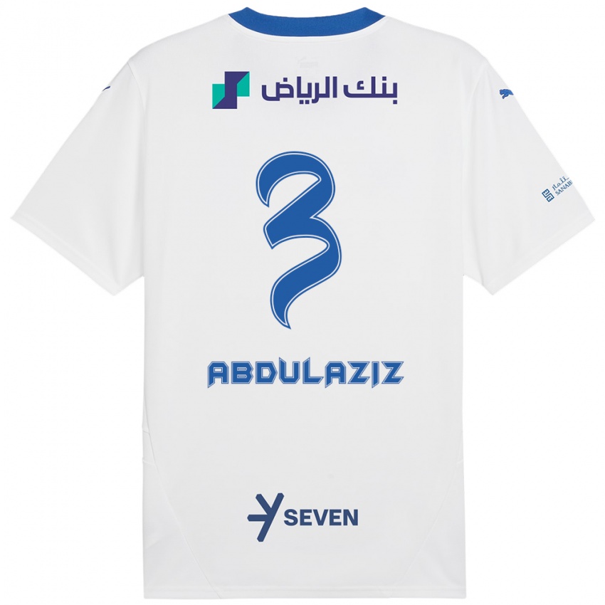 Niño Camiseta Al Jawhara Abdulaziz #3 Blanco Azul 2ª Equipación 2024/25 La Camisa Chile