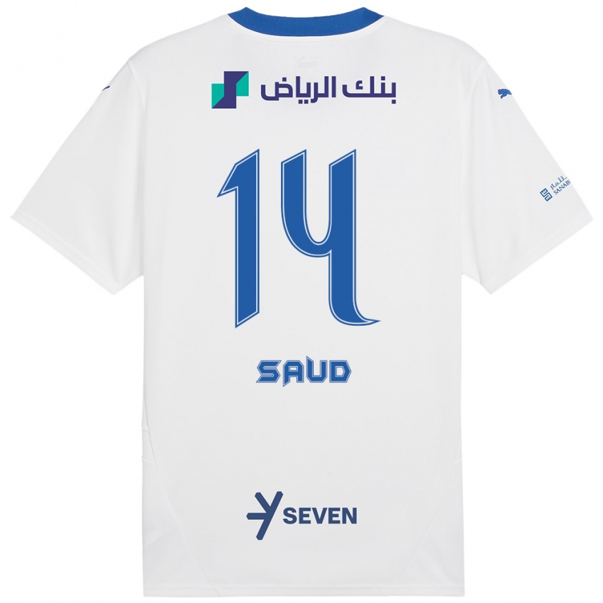 Niño Camiseta Nouf Saud #14 Blanco Azul 2ª Equipación 2024/25 La Camisa Chile