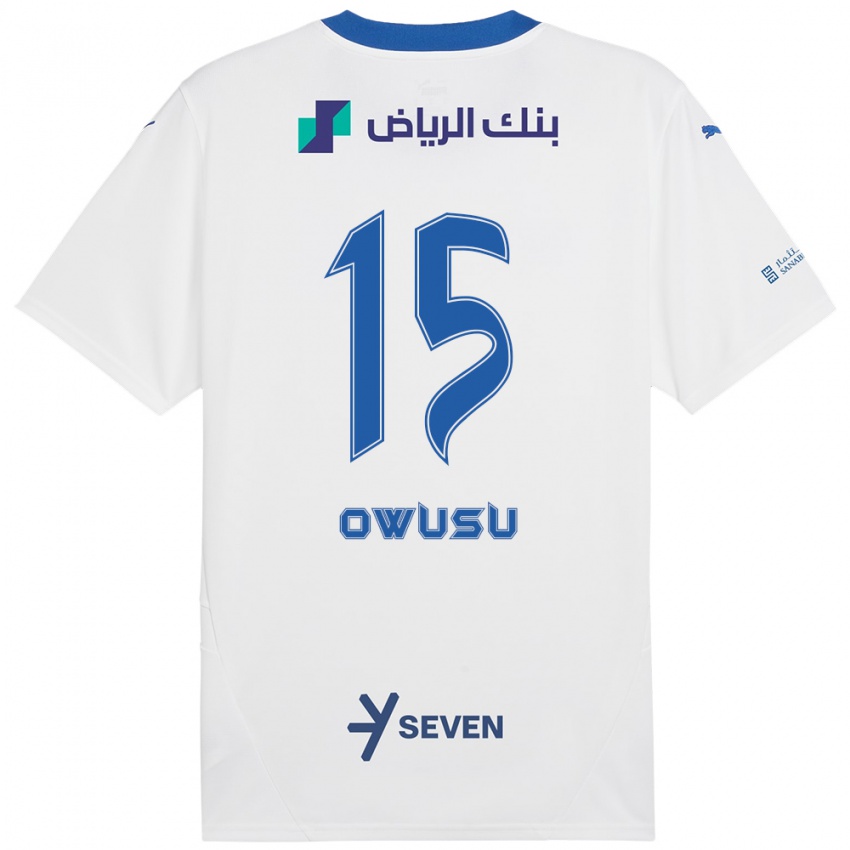 Niño Camiseta Mavis Owusu #15 Blanco Azul 2ª Equipación 2024/25 La Camisa Chile