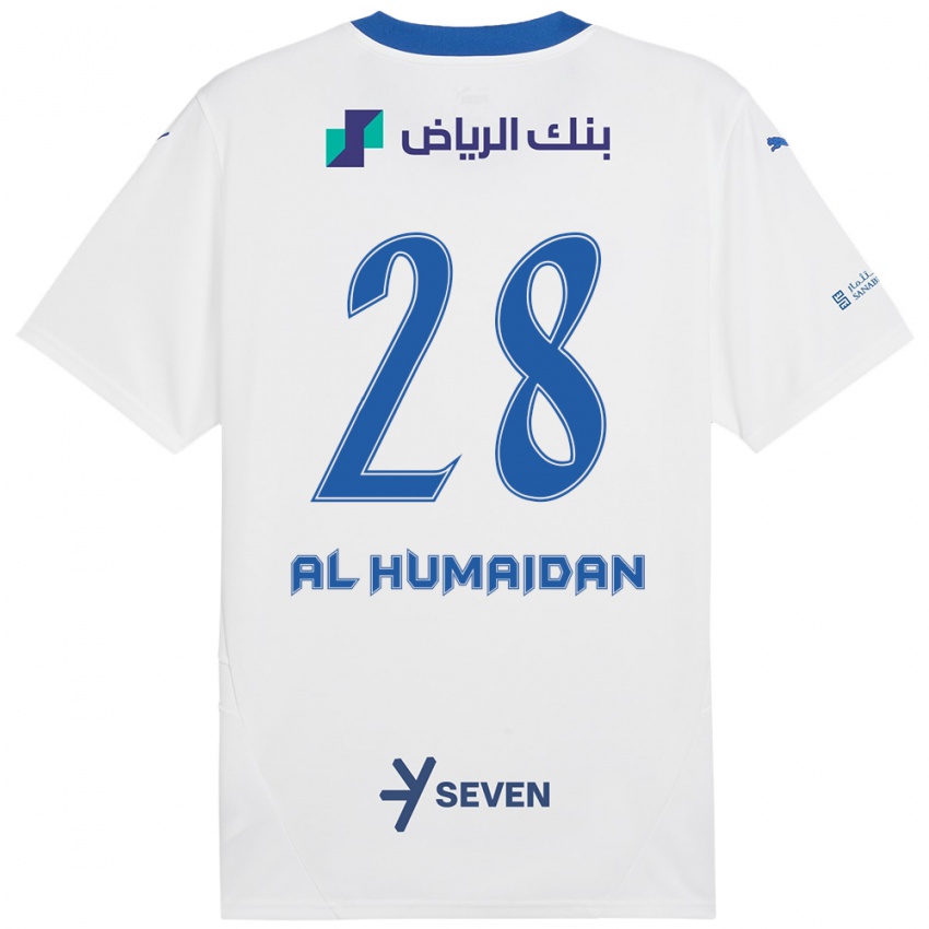 Niño Camiseta Fay Al-Humaidan #28 Blanco Azul 2ª Equipación 2024/25 La Camisa Chile