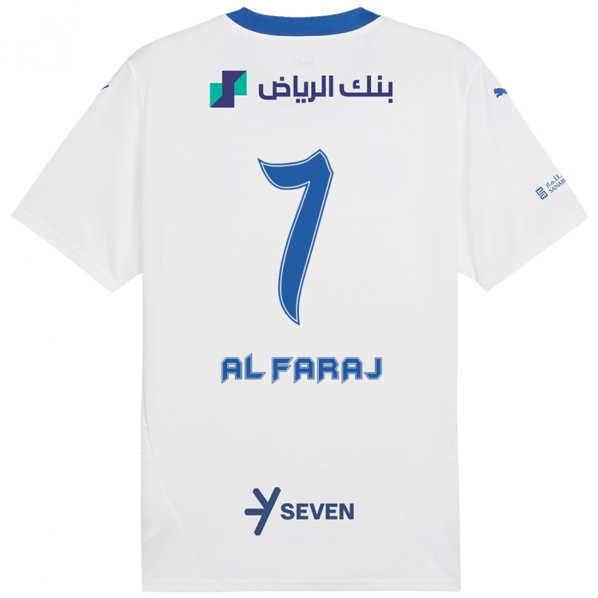 Niño Camiseta Salman Al-Faraj #7 Blanco Azul 2ª Equipación 2024/25 La Camisa Chile