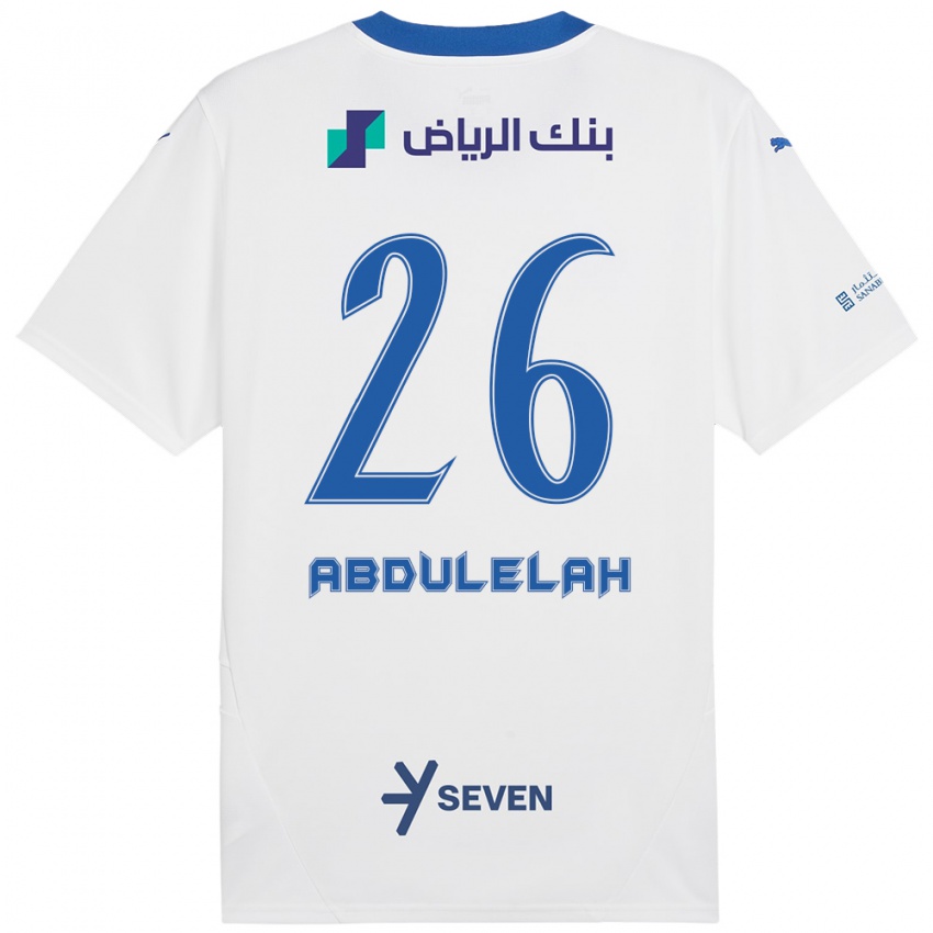 Niño Camiseta Abdulelah Al-Malki #26 Blanco Azul 2ª Equipación 2024/25 La Camisa Chile