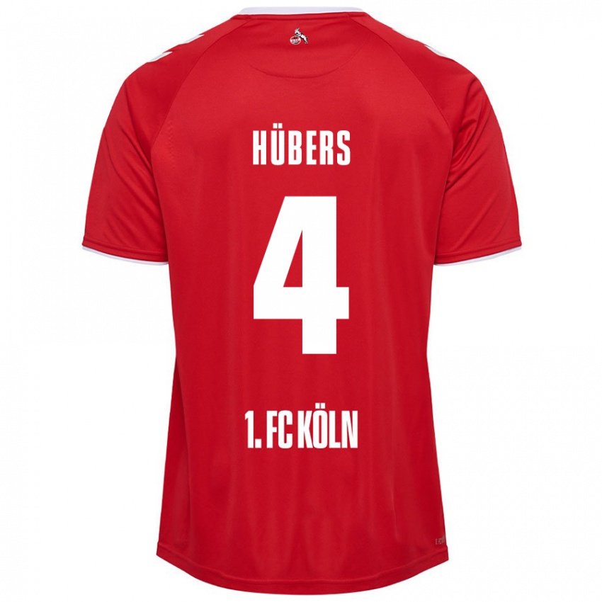 Niño Camiseta Timo Hübers #4 Rojo Blanco 2ª Equipación 2024/25 La Camisa Chile