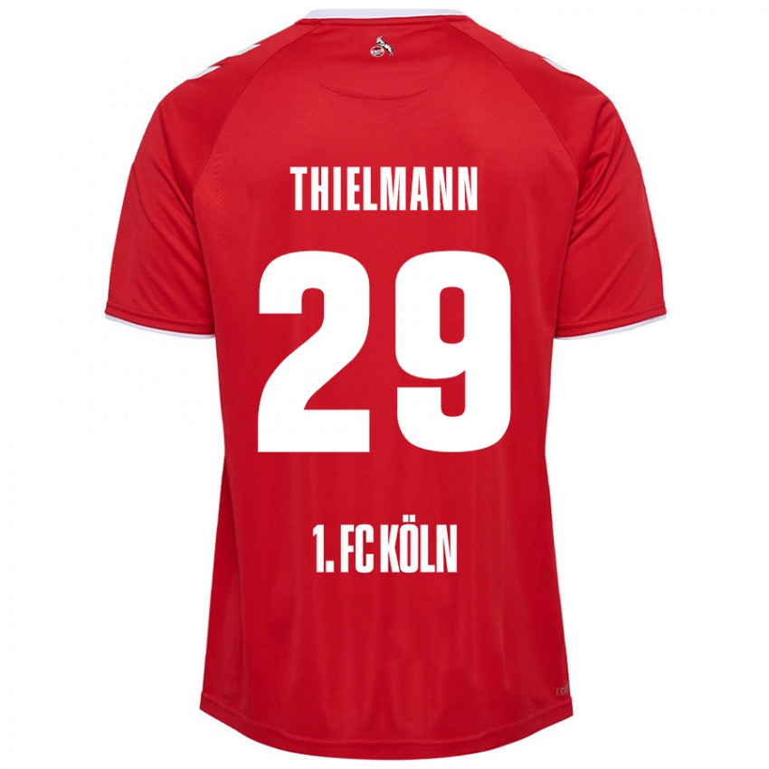 Niño Camiseta Jan Thielmann #29 Rojo Blanco 2ª Equipación 2024/25 La Camisa Chile