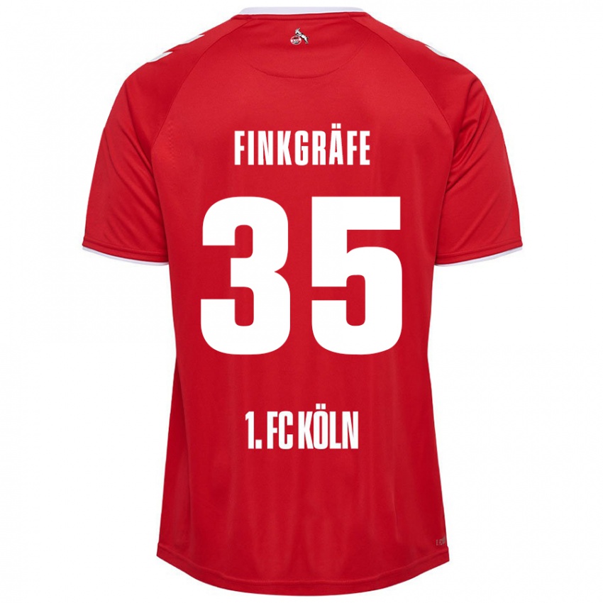 Niño Camiseta Max Finkgräfe #35 Rojo Blanco 2ª Equipación 2024/25 La Camisa Chile