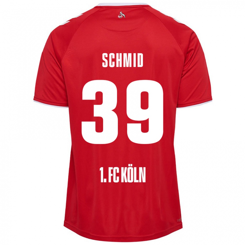 Niño Camiseta Maximilian Schmid #39 Rojo Blanco 2ª Equipación 2024/25 La Camisa Chile