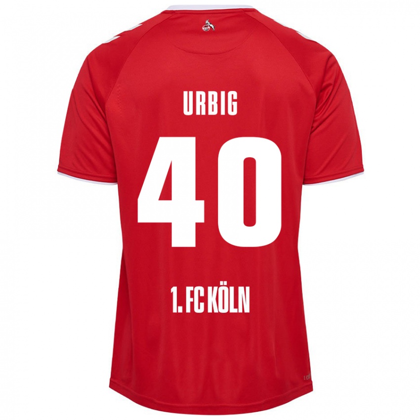 Niño Camiseta Jonas Urbig #40 Rojo Blanco 2ª Equipación 2024/25 La Camisa Chile